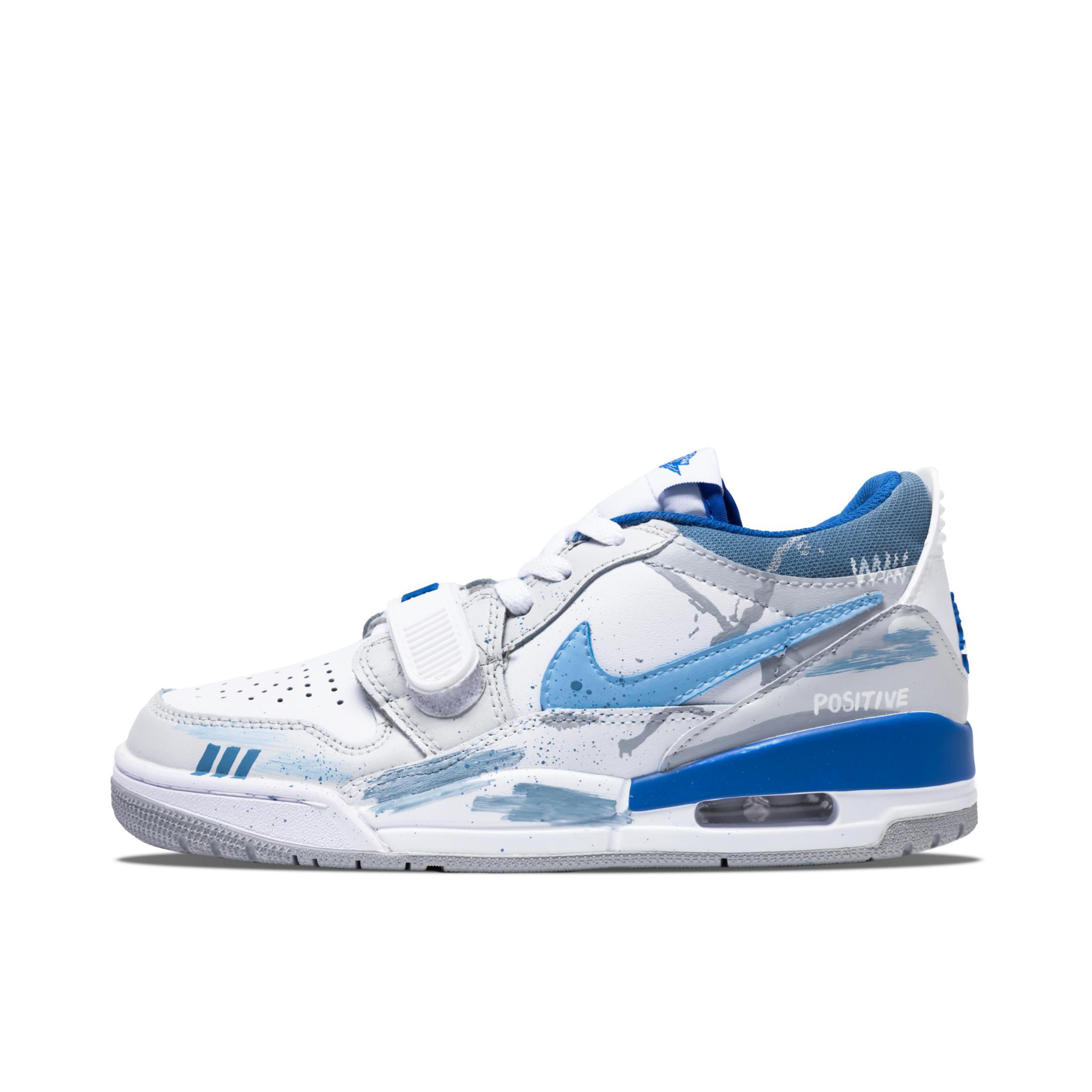 推荐商品：【定制球鞋】Air Jordan Legacy 312 运动休闲鞋 减震透气轻便耐磨增高防水支撑防滑复古美式经典做旧 蓝色禁区