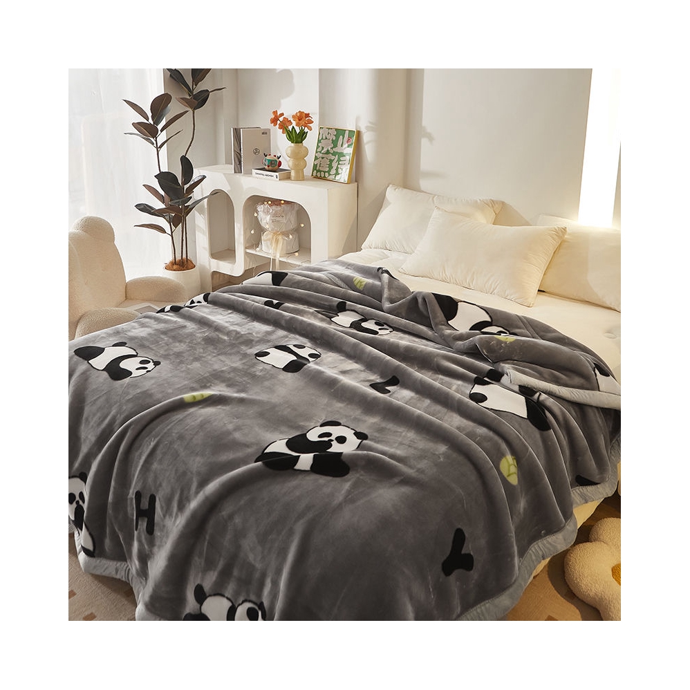 推荐商品：鸣城阁 拉舍尔 加厚双层毛毯