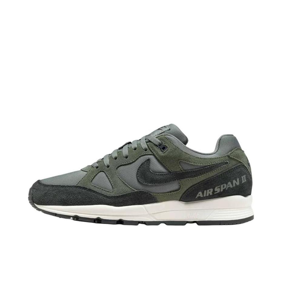 推荐商品：Nike Air Span II 运动休闲鞋 防滑耐磨缓震轻盈回弹网面透气复古 灰色/绿色/米色