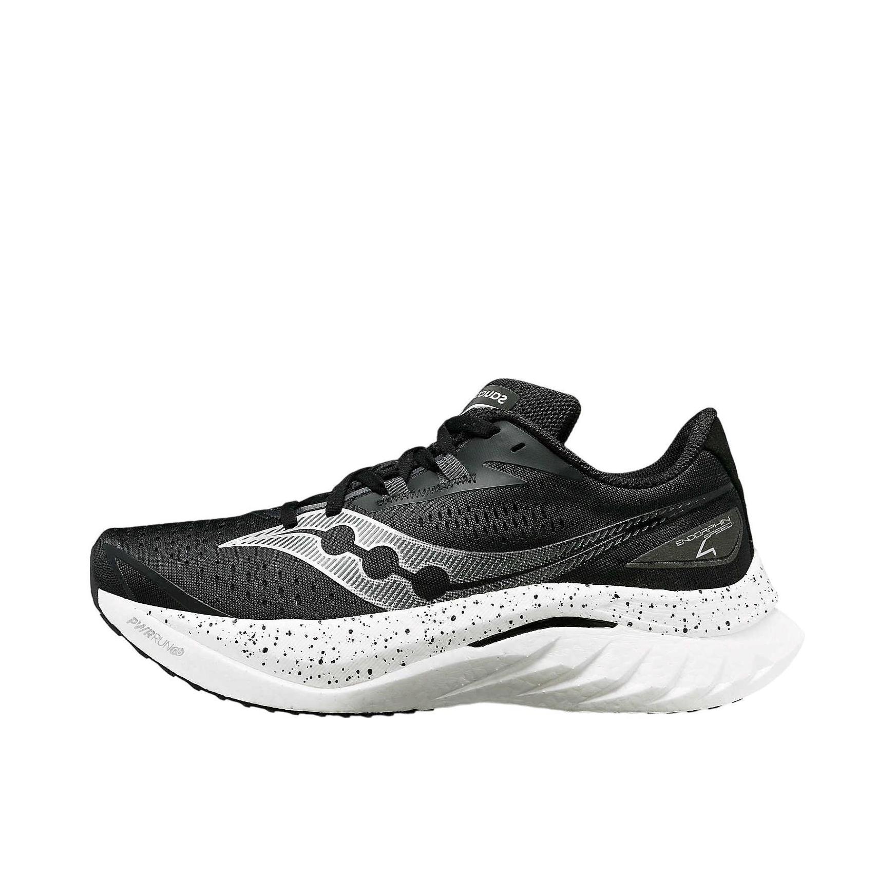 推荐商品：Saucony/索康尼 Endorphin Speed 啡速4 尼龙板 回弹 碳板 减震 防滑耐磨 防水 支撑 马拉松 跑鞋 黑色/白色