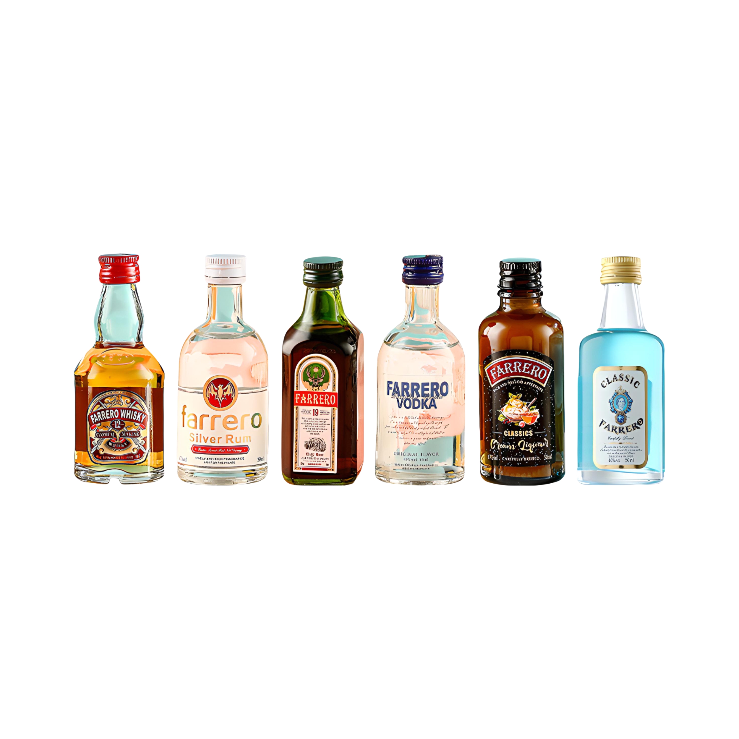 推荐商品：PASSTON/派斯顿 伏特加+金酒+白朗姆酒+威士忌+利口酒调酒 40%vol 组合装小酒版