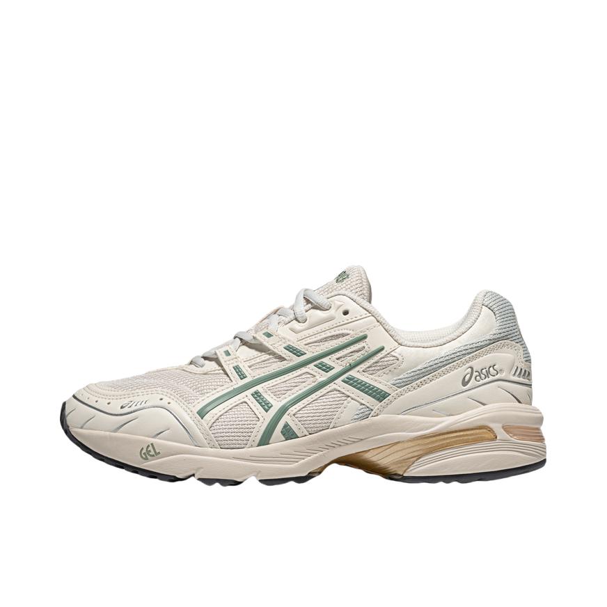 推荐商品：Asics/亚瑟士 Gel-1090 跑鞋 防滑耐磨舒适透气缓震稳定复古织物合成革慢跑耐用流光风 奶油色/青瓷色