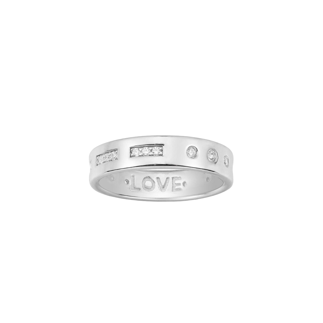 推荐商品：【情人节】APM Monaco LOVE摩斯密码独特前卫蛇纹方形密镶平安夜礼物玫瑰金女神节礼物925银情侣戒指 A20448OX