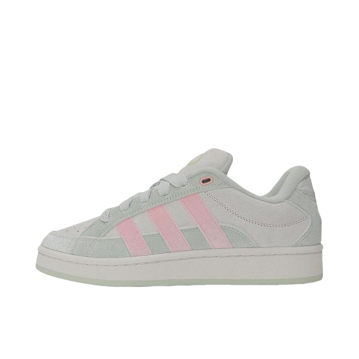 推荐商品：adidas Campus 00s Beta 板鞋 防滑耐磨低帮系带舒适百搭潮流贴合 亮白色/清澈粉/亚麻绿