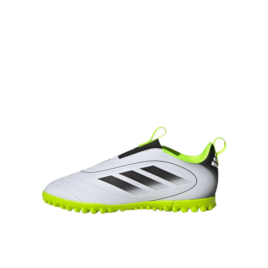 推荐商品：adidas Goletto IX TF 入门 碎钉 人造草地 防滑耐磨 舒适轻便 室外 运动鞋儿童 足球鞋 小童/白色/黑色/亮柠檬黄