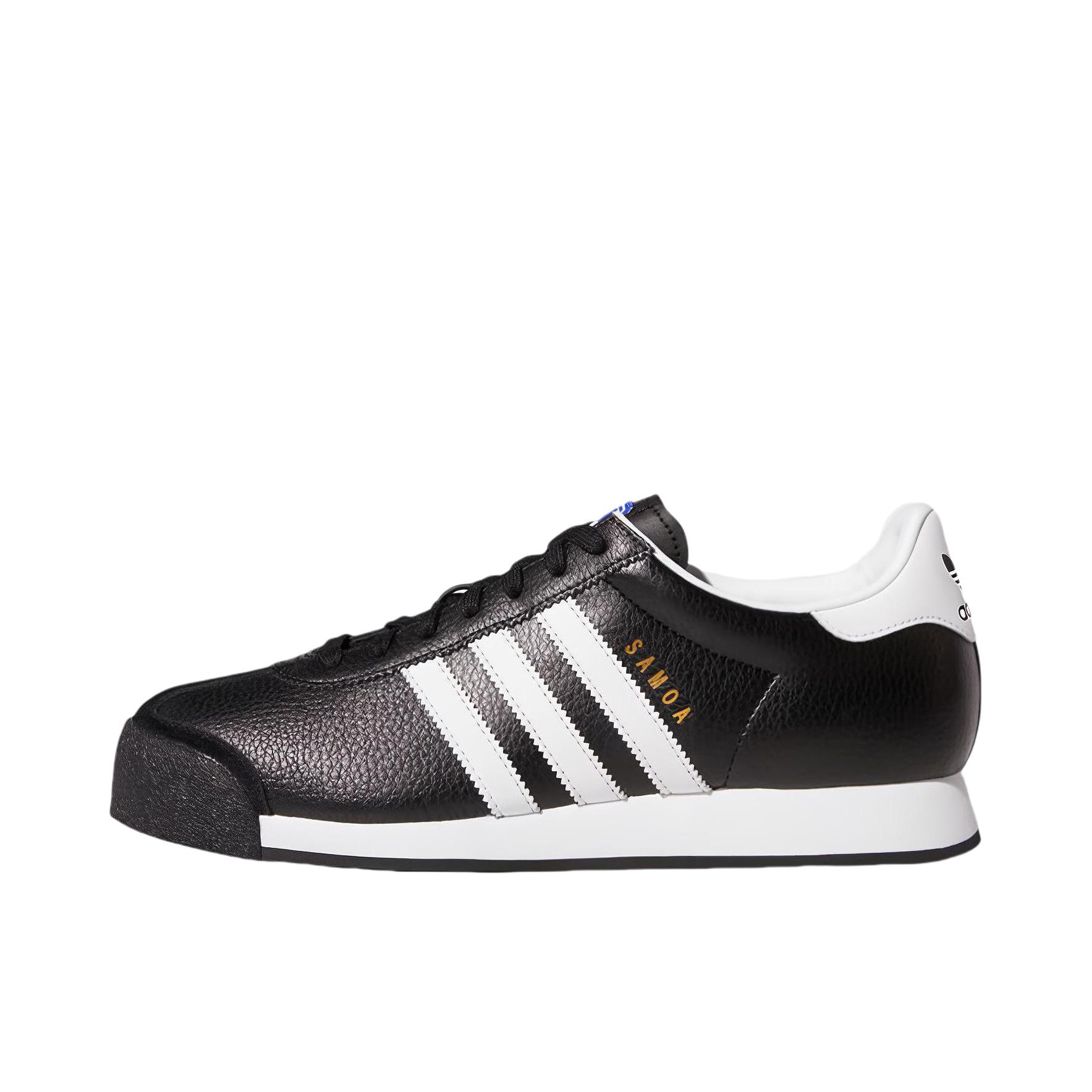 推荐商品：adidas Originals Samoa Retro T头鞋 德训鞋 运动休闲鞋 人造革复古经典轻便减震防滑耐磨舒适透气合成革时尚 黑色/白色