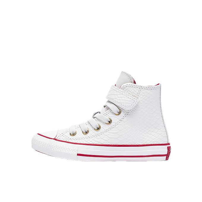 推荐商品：Converse/匡威 CNY系列 新年 皮革 休闲 高帮 帆布鞋儿童 小童/白色/珐琅红