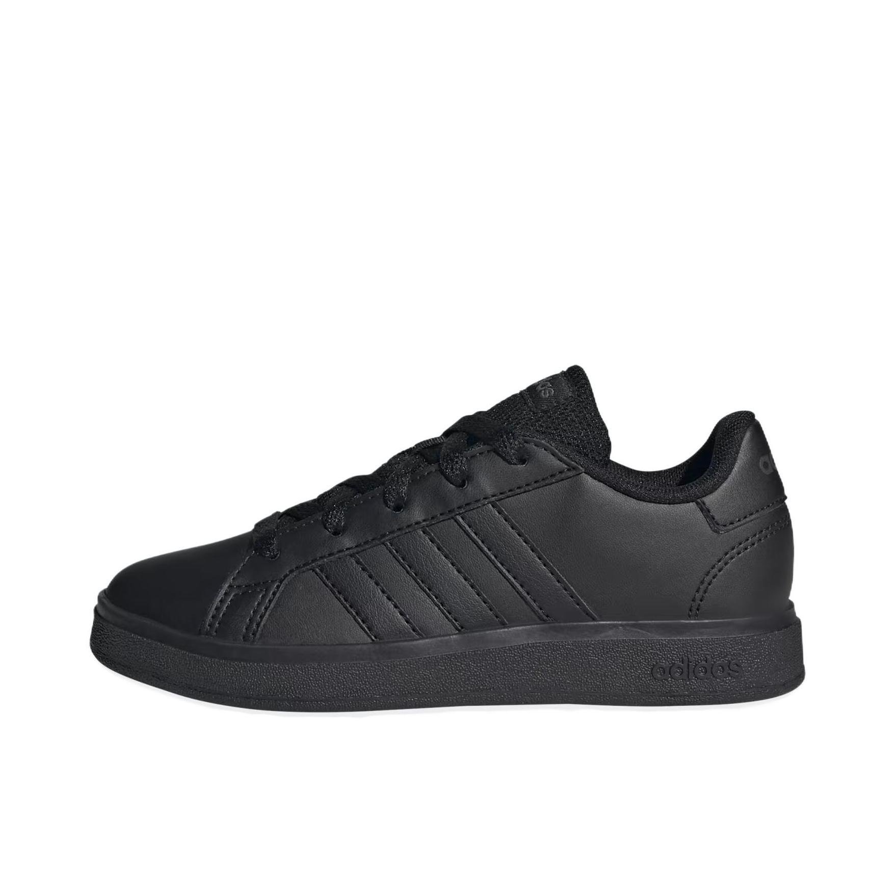 推荐商品：adidas Grand Court Base 00s 面包鞋 板鞋 T头防滑耐磨轻运动合成革薄底贴合 大童/黑色 