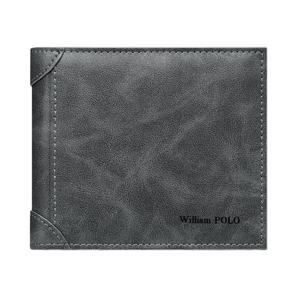 推荐商品：williampolo 常规多色简约多卡位时尚轻商务休闲百搭合成革长款短款皮革卡夹钱包