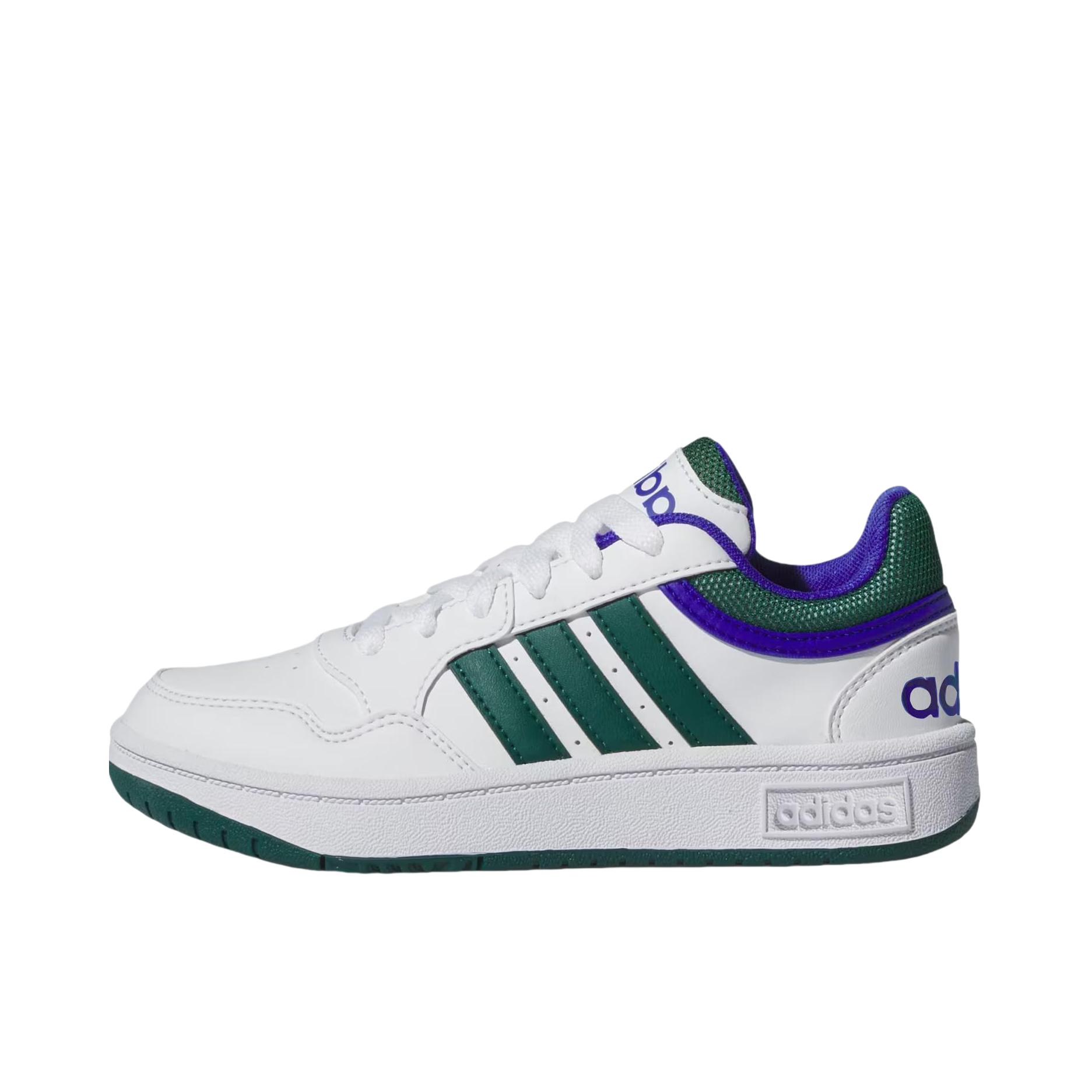 推荐商品：adidas VS Hoops 运动休闲鞋 复古百搭耐磨低帮篮球风 大童/白色