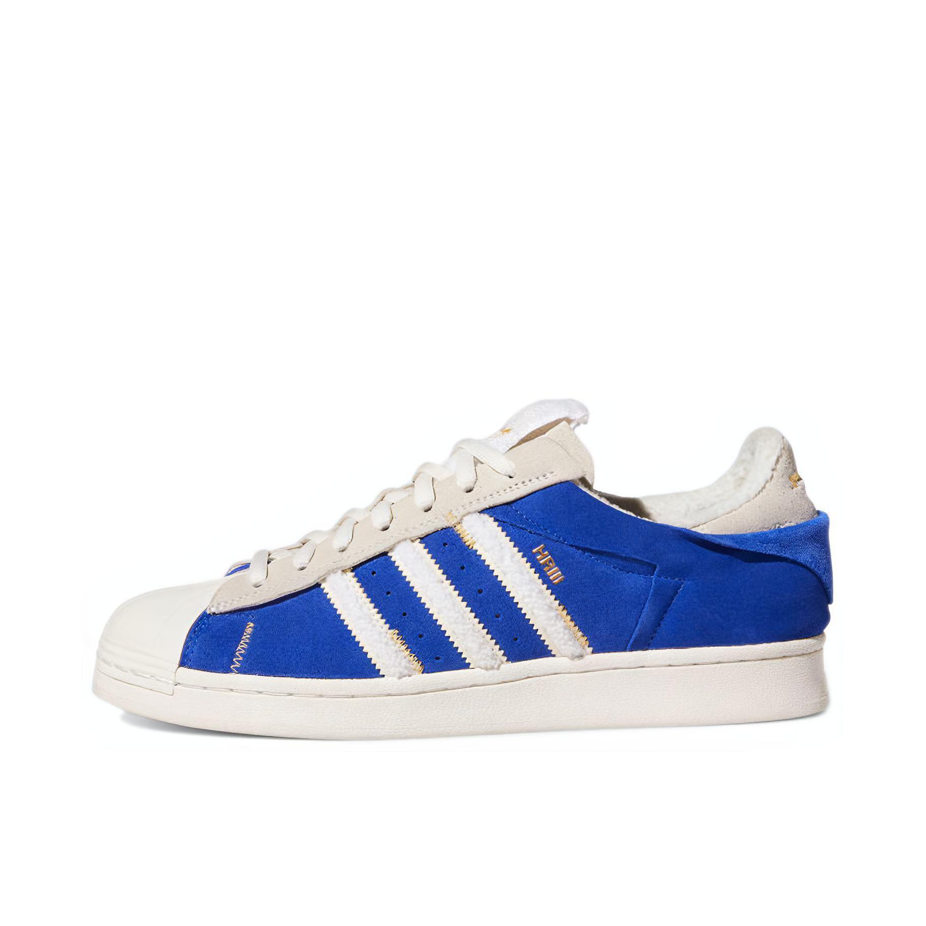 推荐商品：【宋雨琦同款】 adidas Originals Superstar 板鞋 轻便贝壳头薄底舒适百搭耐磨复古 Henry Ruggs III 宝蓝/白色/金属金