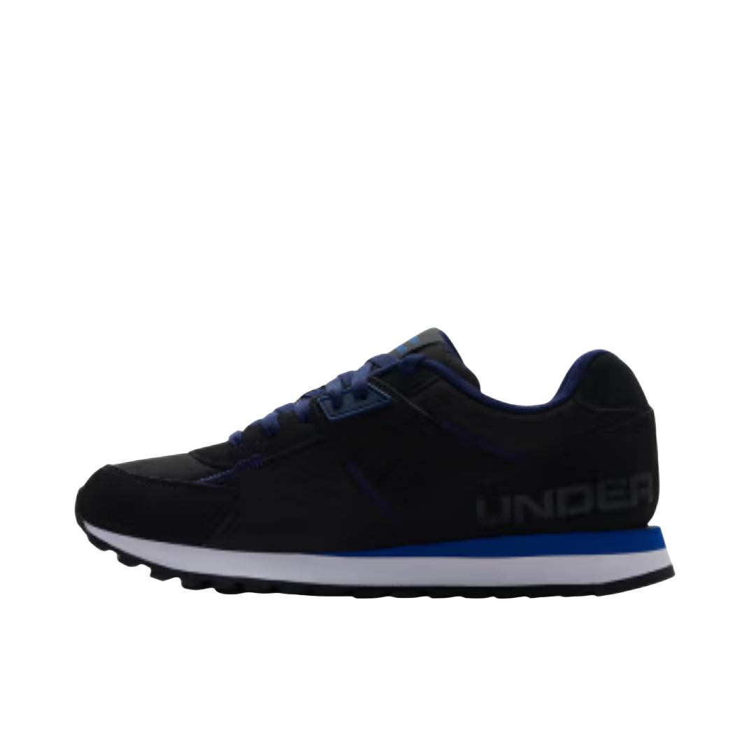 推荐商品：Under Armour/安德玛 Essential Runner 复古 缓震透气 防滑耐磨 低帮 平跟 圆头 舒适百搭 简约 跑鞋 黑色/蓝色
