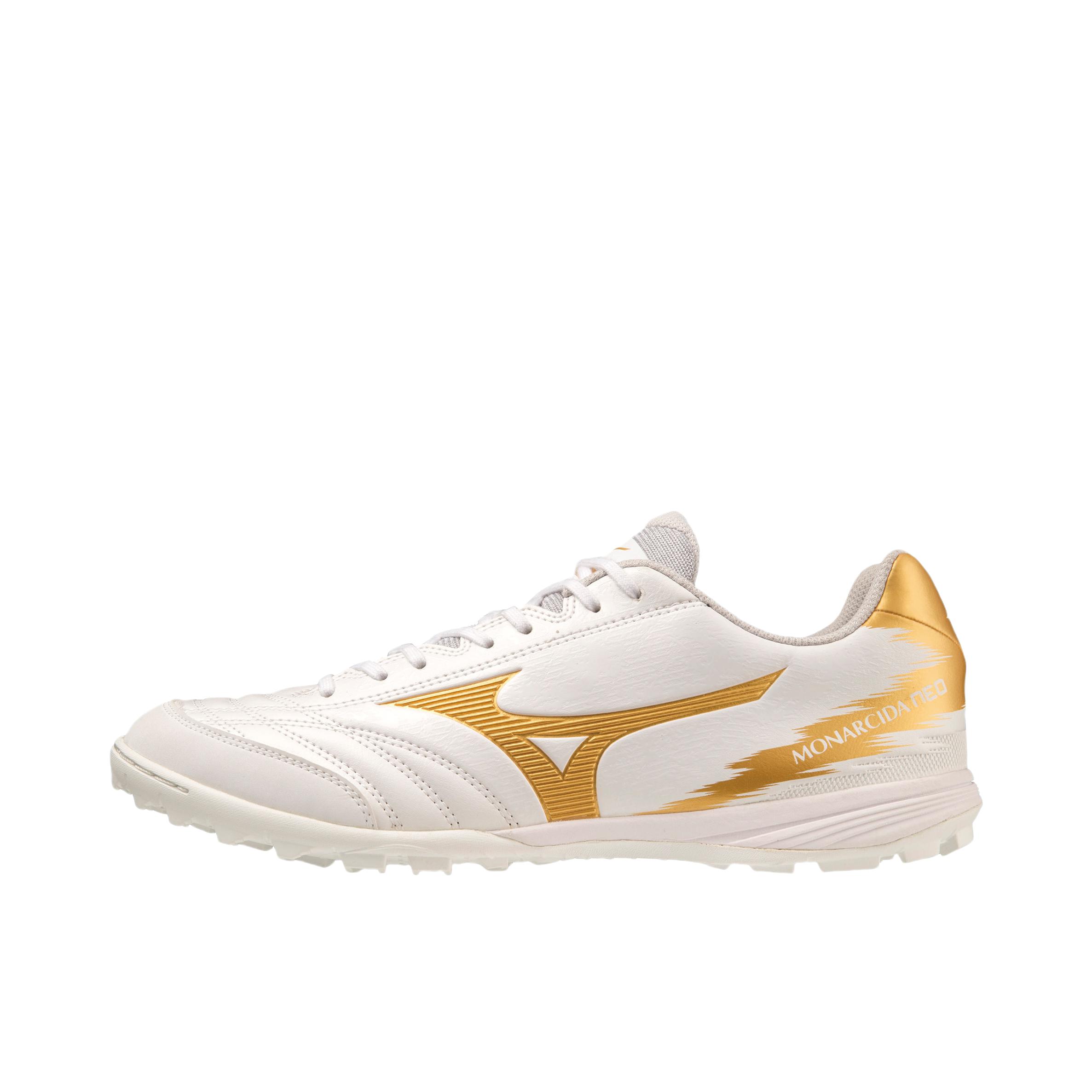 推荐商品：Mizuno/美津浓 Monarcida Neo sala Pro IN 耐磨 防滑 平底 足球鞋 白色/金色 