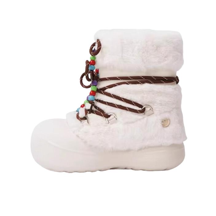 推荐商品：Killwinner 保暖 防水 增高 加绒 雪地靴 KWXD240901 女款/米色