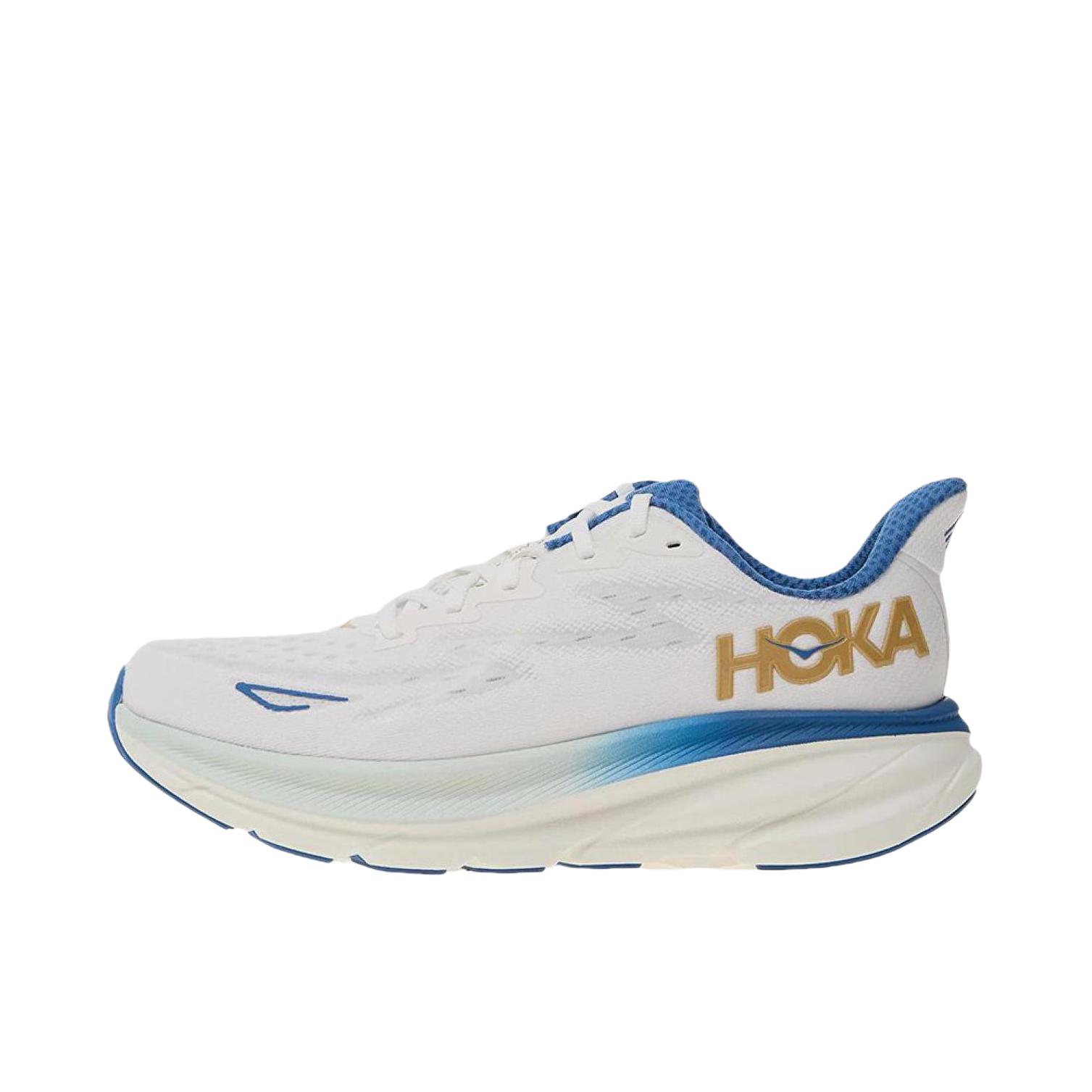 推荐商品：HOKA ONE ONE Clifton 9 克利夫顿 9 舒适减震 跑鞋 2E/白色/蓝色
