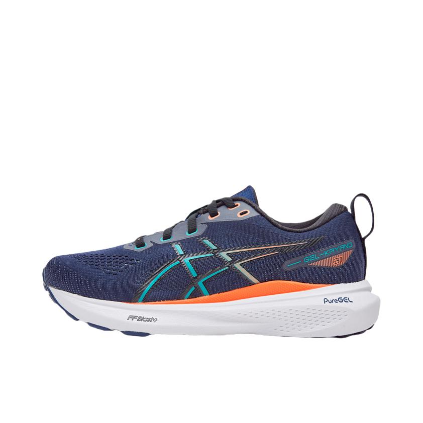 推荐商品：Asics/亚瑟士 Gel-Kayano 31 跑鞋 稳定足弓支撑轻便缓震长跑轻量回弹 大童/蓝色/白色/橙色