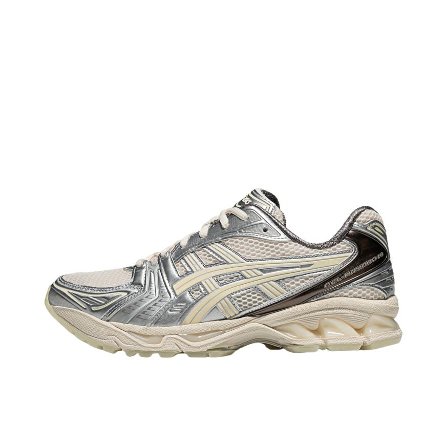 推荐商品：Asics/亚瑟士 Gel-Kayano 14 跑鞋 舒适减震防滑耐磨网面百搭复古慢跑 atmos SMU联名/米色/绿色