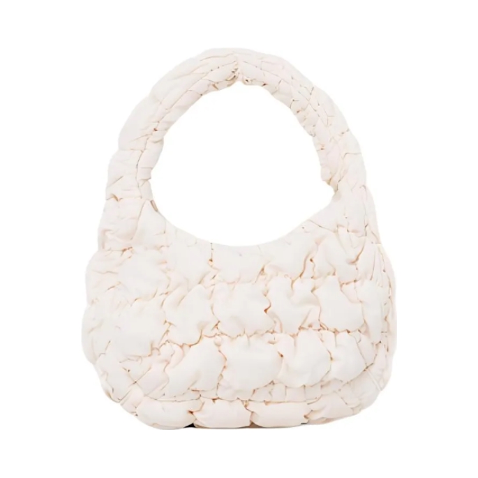 推荐商品：COS 常规情侣款绗缝纹理拉链式指尖开合涤纶聚酯纤维手提包