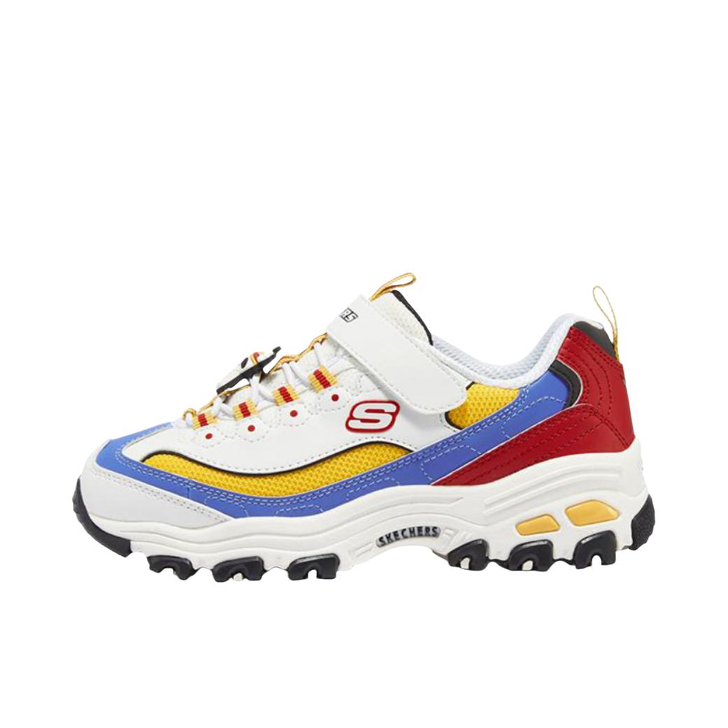 推荐商品：Skechers/斯凯奇 D'Lites 防滑耐磨 减震回弹 舒适透气 复古休闲 百搭简约 时尚 魔术贴缓震网面 运动鞋儿童 大童/白色/红色/黄色/蓝色 