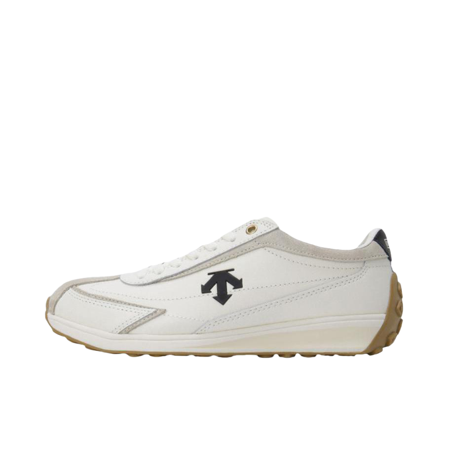 推荐商品：DESCENTE/迪桑特 Cron Racer 透气 耐磨 系带 圆头 复古风 运动休闲鞋 SP123LCR18-BKWH 米色/黑色/白色  