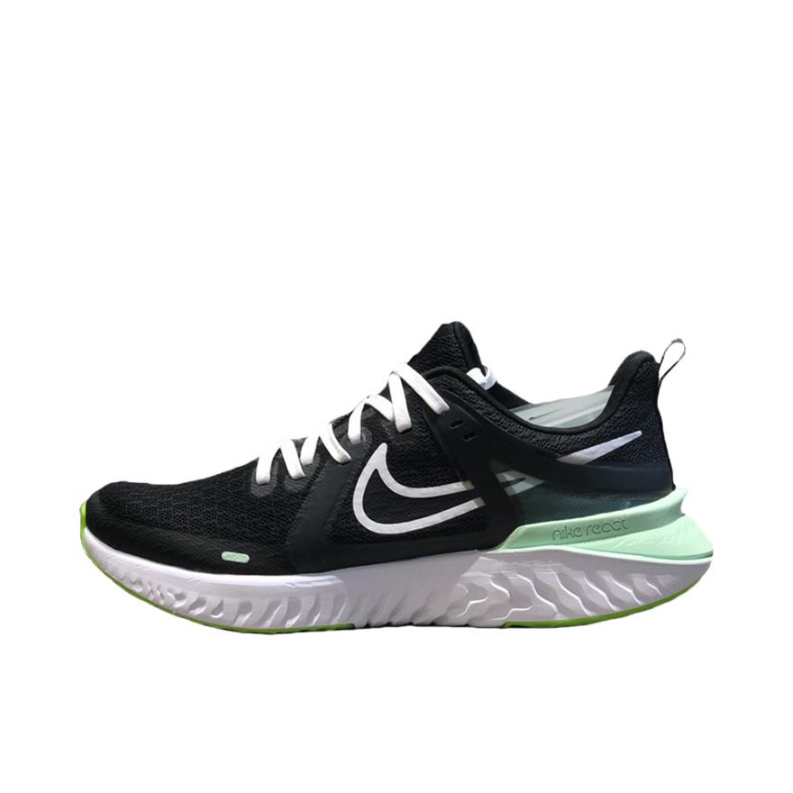 推荐商品：Nike Legend React 2 跑鞋 网面透气防滑耐磨舒适缓震织物复古百搭 Black/PaleGreen 黑绿