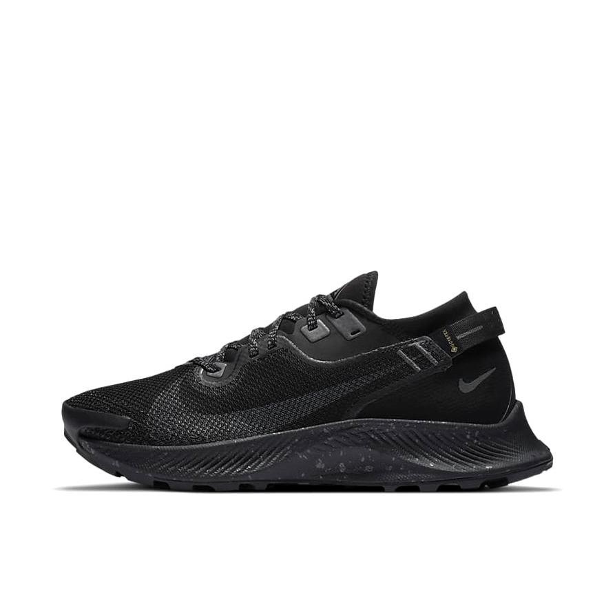 推荐商品：Nike Pegasus Trail 2 跑鞋 户外训练轻便透气防滑耐磨织物运动合成革 黑色/铁灰