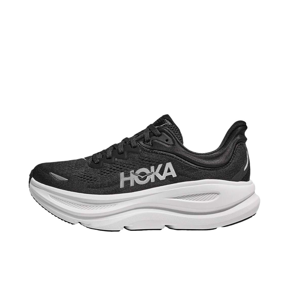 推荐商品：HOKA ONE ONE Bondi 9 越野跑鞋 防滑耐磨缓震透气低帮舒适百搭 黑色