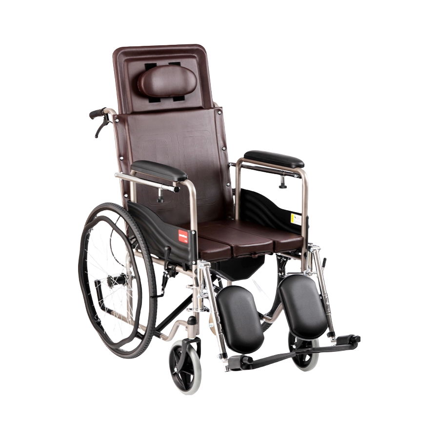 推荐商品：YUWELL/鱼跃 半躺护理款 手动轮椅 H059B 优质皮革高端舒适