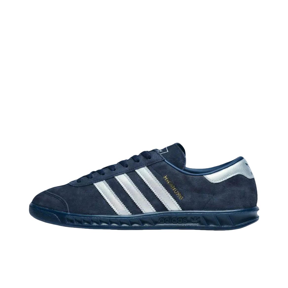 推荐商品：adidas Originals Hamburg 绒面革 复古 轻便 防滑耐磨 合成革 运功休闲鞋 海军蓝