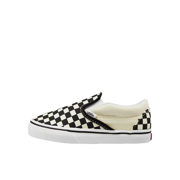 推荐商品：Vans/范斯 Classic Slip-on 舒适轻便 防滑耐磨 减震透气 百搭时尚 棋盘格 复古 休闲运动 一脚蹬 板鞋儿童 婴童/黑白/棋盘格