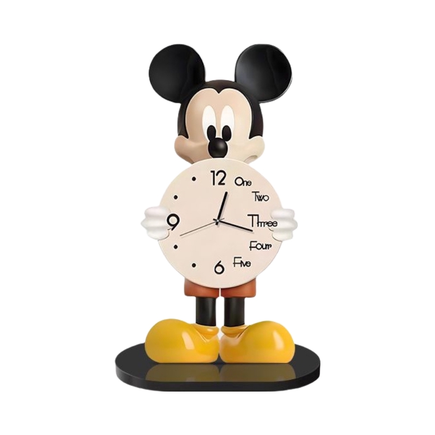 推荐商品：品美 干电池款 卡通米奇时钟摆台式桌面钟表创意台钟