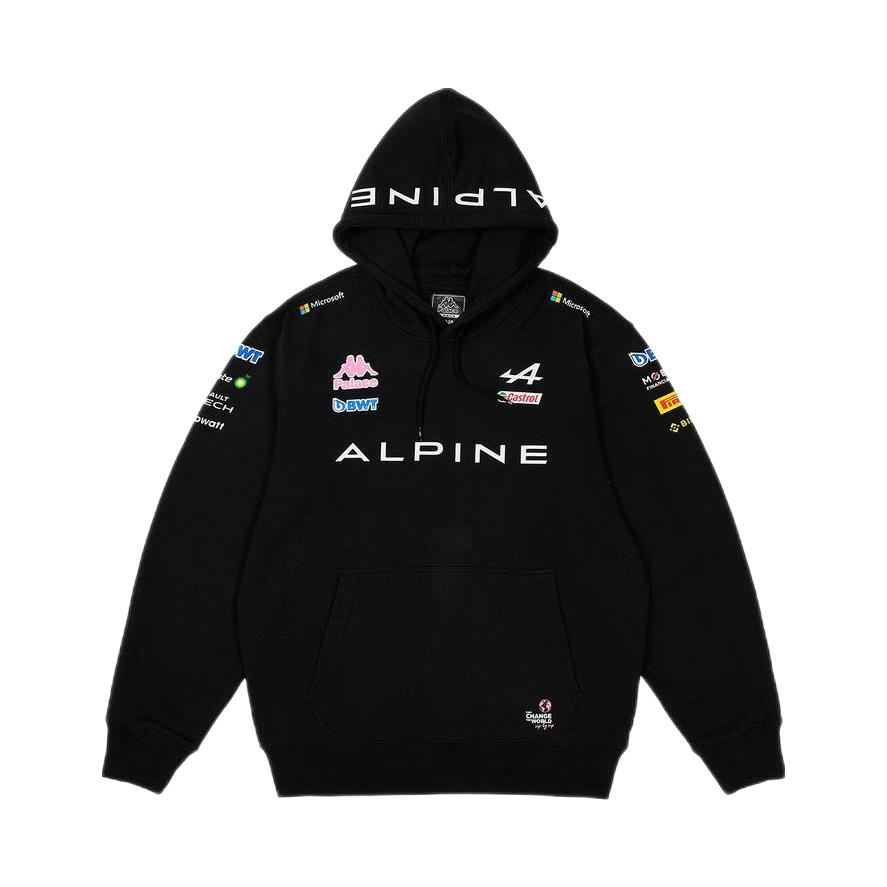 推荐商品：Palace x Kappa/卡帕 x F1 套头字母印花连帽卫衣 男女同款 331R26W005 黑