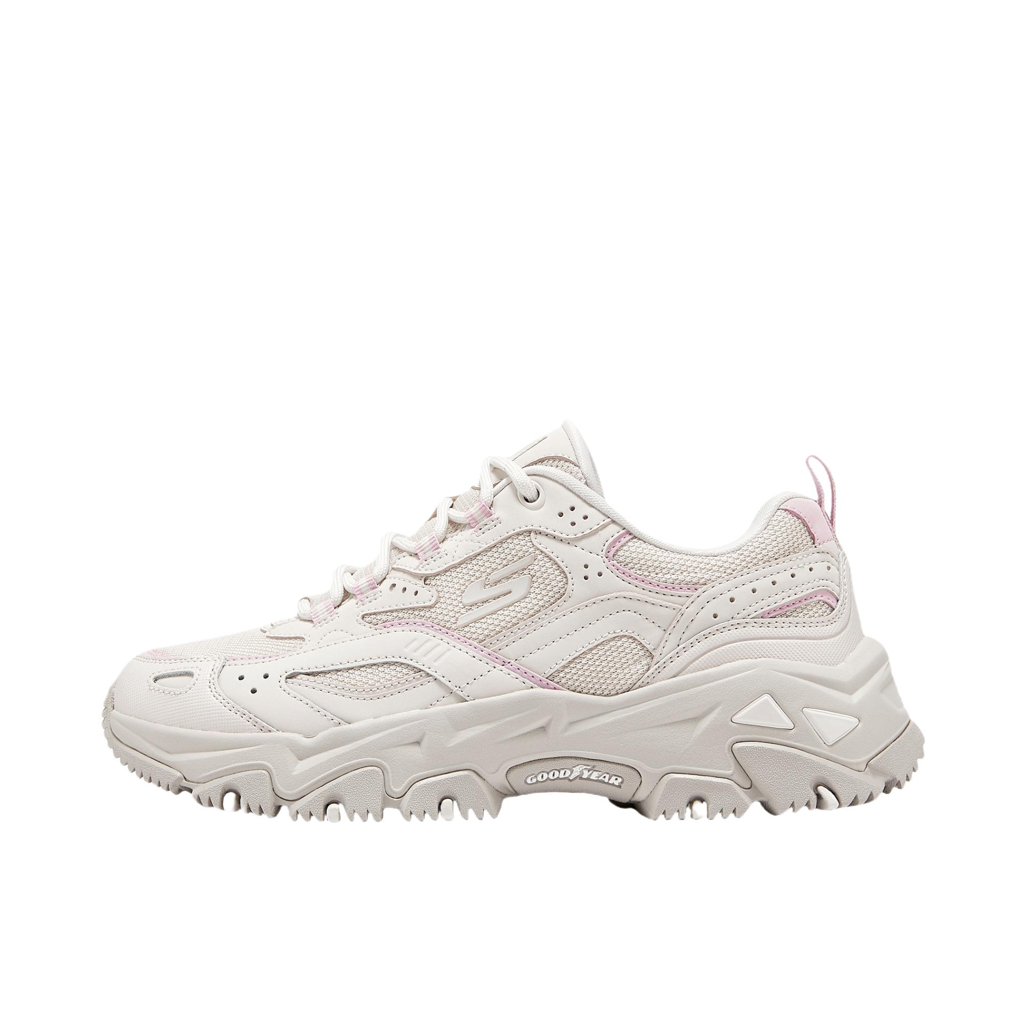 推荐商品：Skechers/斯凯奇 复古百搭 舒适缓震 系带 透气 防滑耐磨 厚底 运动休闲鞋 180134 女款/粉色/红色/多彩色
