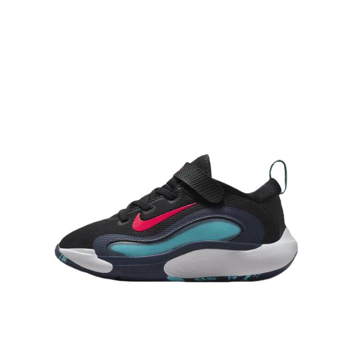 推荐商品：Nike IsoFly 防滑耐磨 网面 魔术贴 防踢 耐用 缓震 实战运动 儿童篮球鞋 小童/黑色/深红色