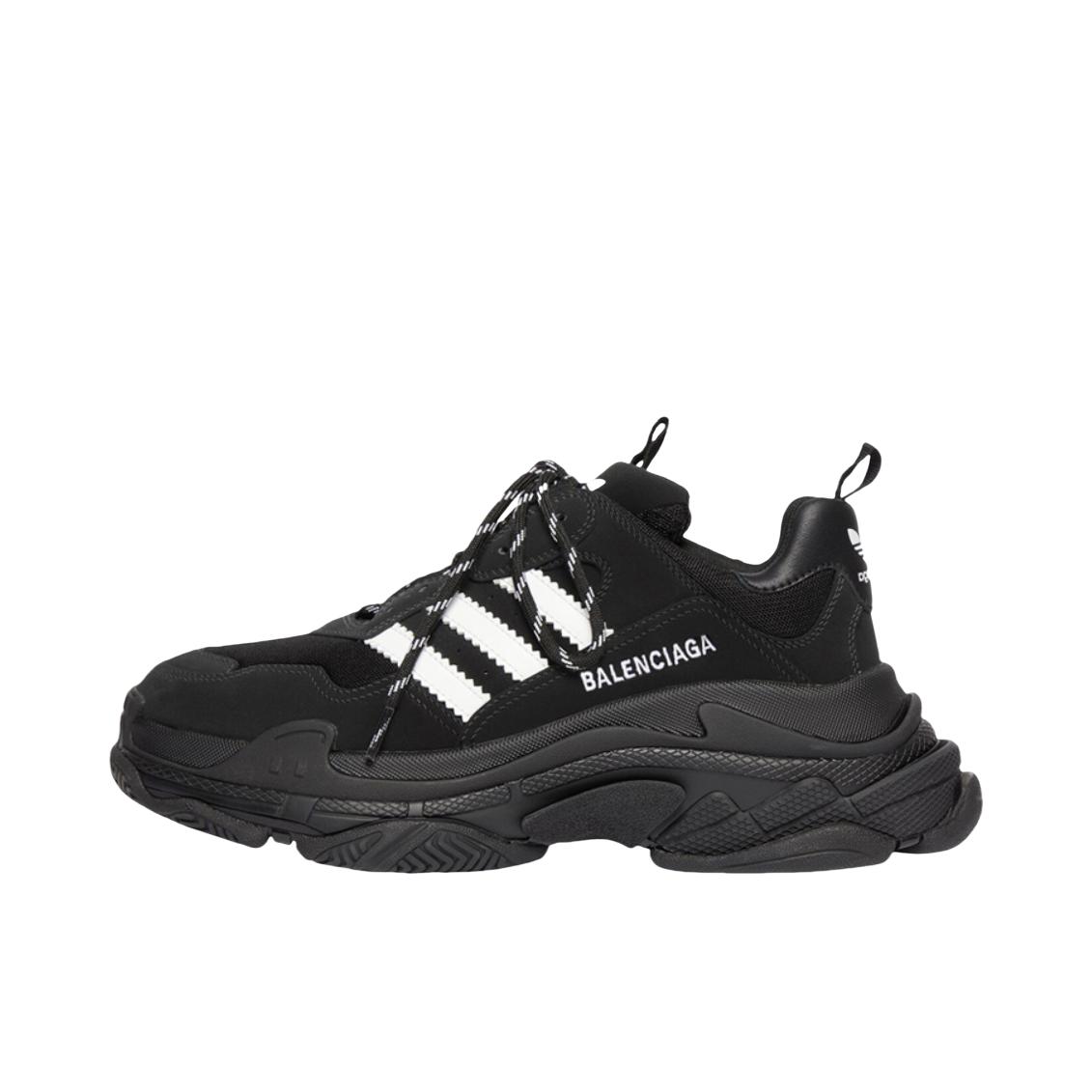 推荐商品：Balenciaga 巴黎世家  Triple S TRIPLE S CLEAR SOLE 复古简约 舒适百搭 防滑耐磨 减震轻便 厚底  圆头  网布  老爹鞋 adidas originals联名/男款/黑色/白色