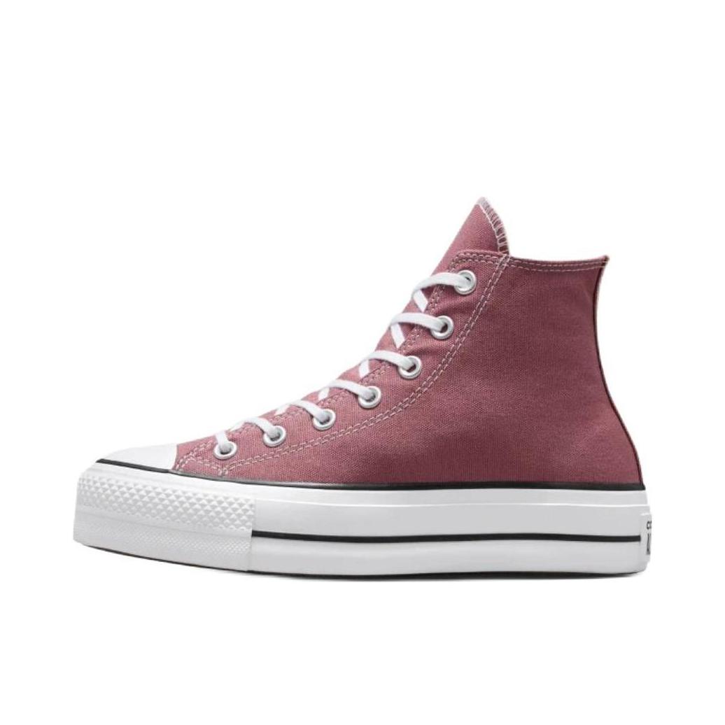 推荐商品：Converse/匡威 Chuck Taylor All Star Lift 帆布鞋 简约复古经典防滑耐磨舒适厚底圆头甜酷贴合松糕底流光风 红色/正白色 
