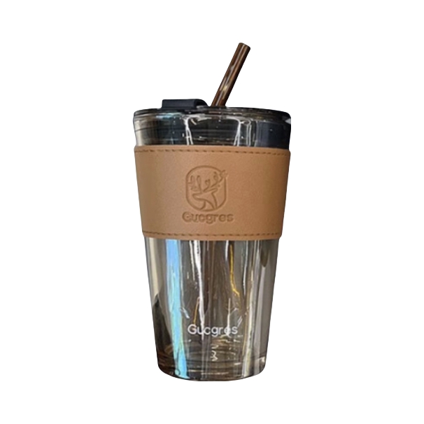 推荐商品：AISHUBEI/爱舒贝 XQ2023-2-13 450ml 玻璃 吸管高颜值带盖杯子