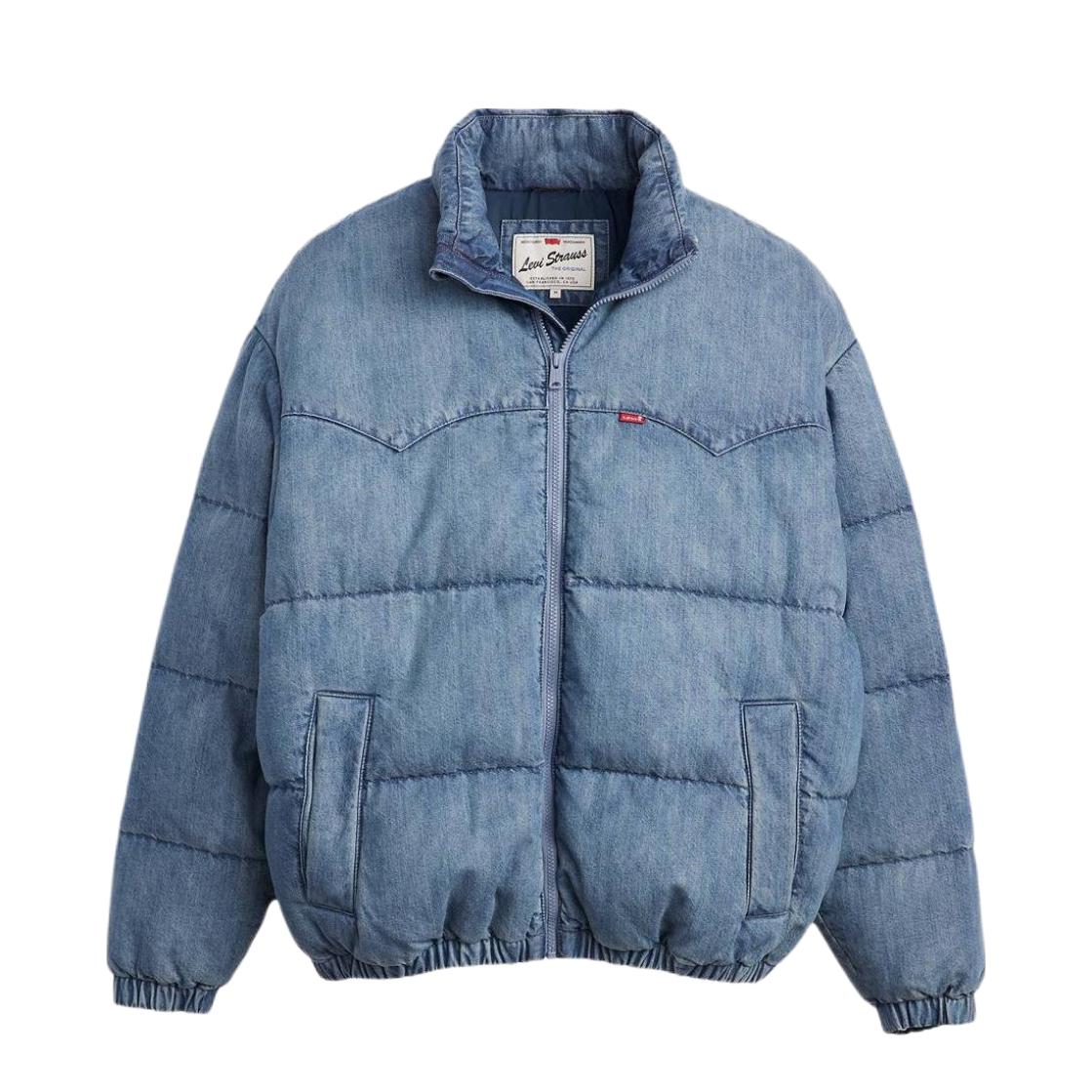 Levi's 浅蓝色保暖立领羽绒服 男女同款 A0726