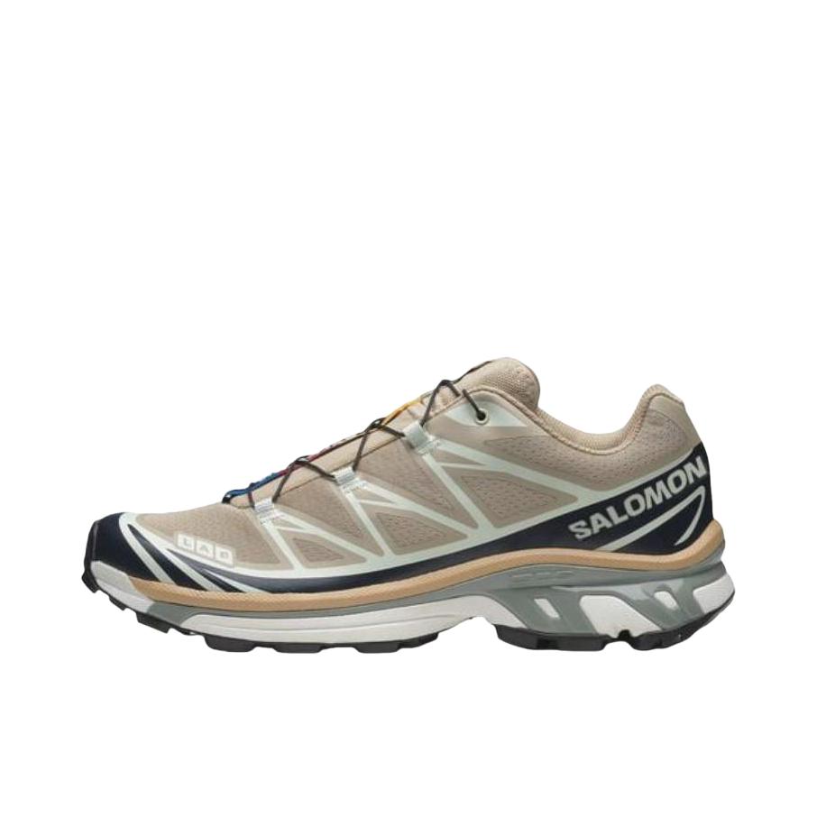 推荐商品：Salomon/萨洛蒙 XT-6 户外休闲鞋 越野跑鞋 织物复古机能透气网布支撑防水包裹性 卡其色/米色