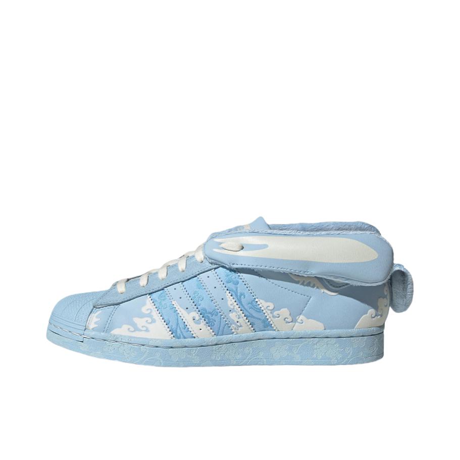 推荐商品：【宋雨琦同款】 adidas Originals Superstar 板鞋 轻便贝壳头薄底舒适百搭耐磨复古 Melting Sadness联名/蓝色/白色