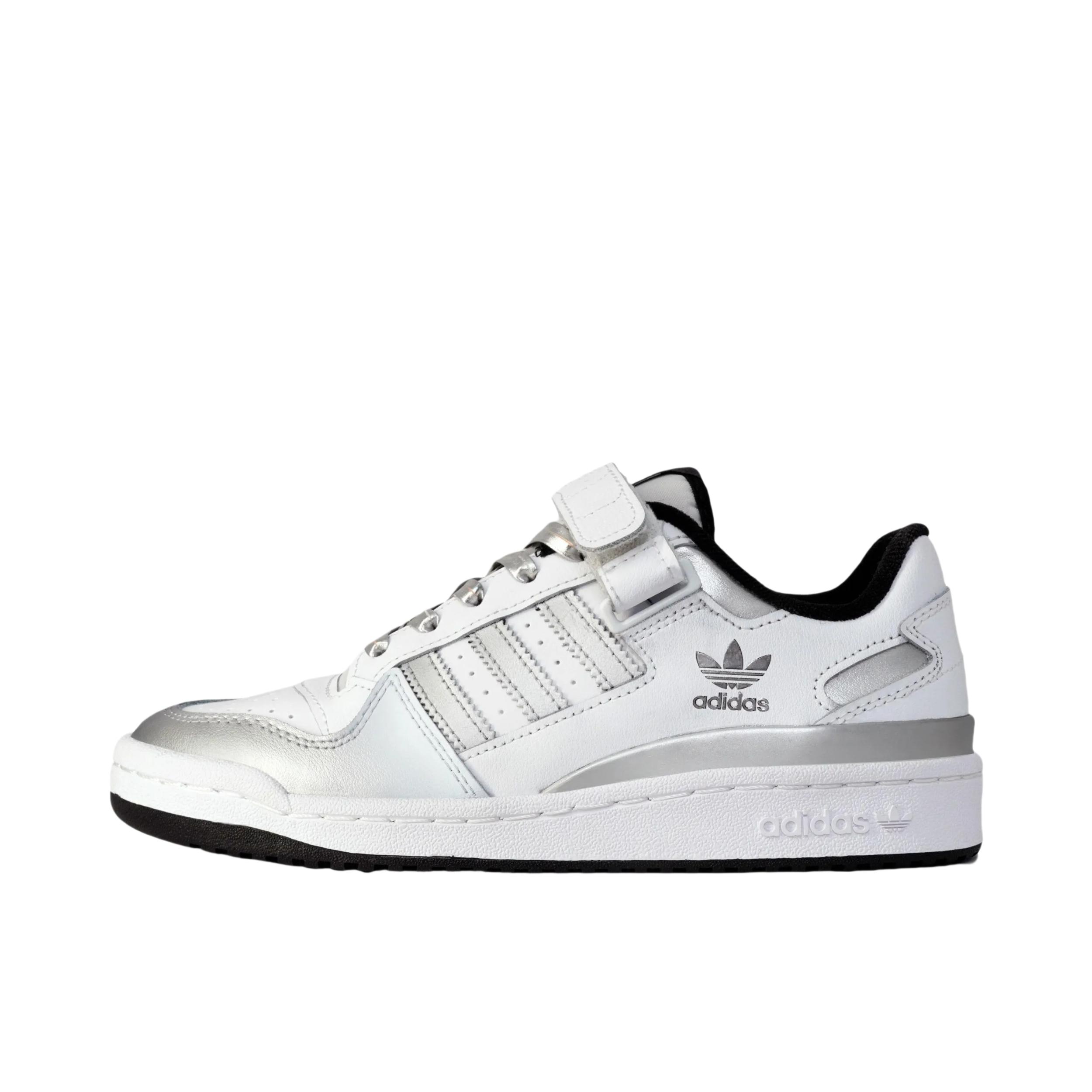 推荐商品：【定制球鞋】 adidas originals FORUM 板鞋 防滑耐磨舒适轻便复古潮流合成革 液态银