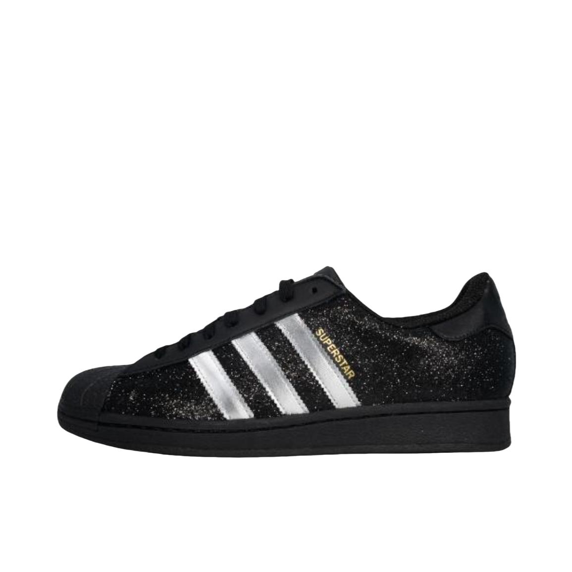 推荐商品：【定制球鞋】 adidas Originals Superstar 板鞋 防踢减震防滑耐磨百搭潮流时尚合成革贝壳头 满天星/黑色/银色