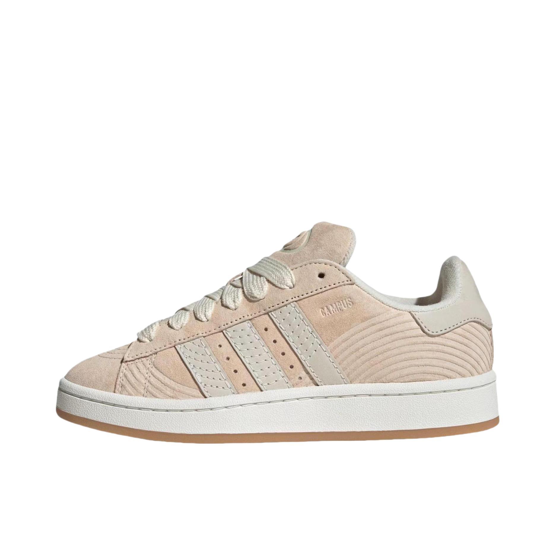推荐商品：adidas Originals Campus 00s 板鞋 面包鞋 复古缓震透气轻便薄底贴合耐穿圆头包裹性平跟支撑 女款/米色/白色 