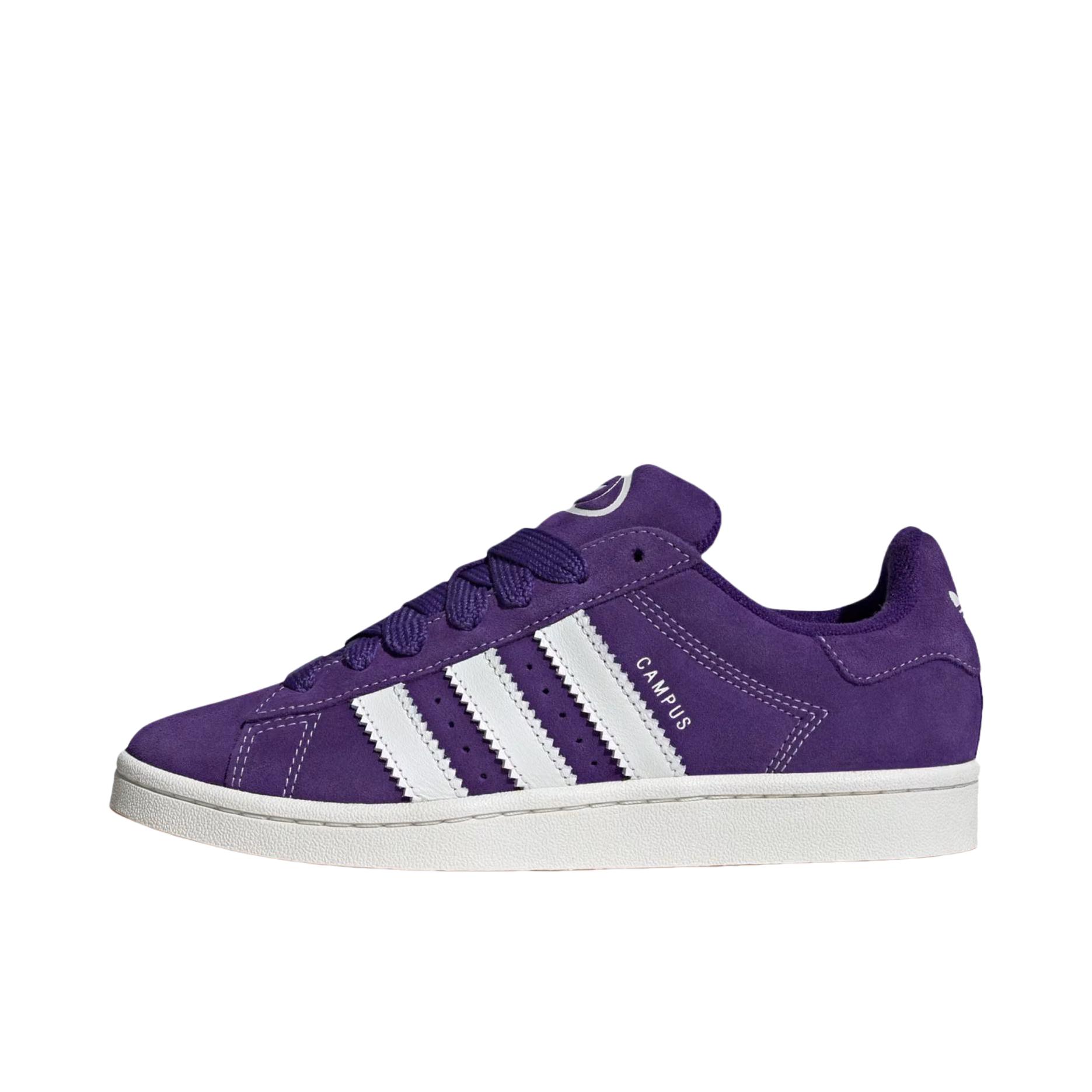 推荐商品：adidas Originals Campus 00s 板鞋 面包鞋 复古缓震透气轻便薄底贴合耐穿圆头包裹性平跟支撑 女款/紫色 