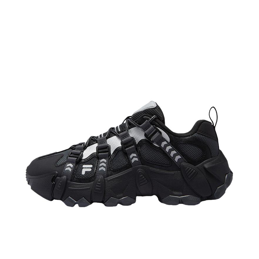 推荐商品：FILA/斐乐 EXOCET 机能 抗冲击 织物 防滑耐磨 舒适 包裹性支撑 合成革 百搭复古 运动休闲鞋 T12W431610F 女款/影黑灰/黑色