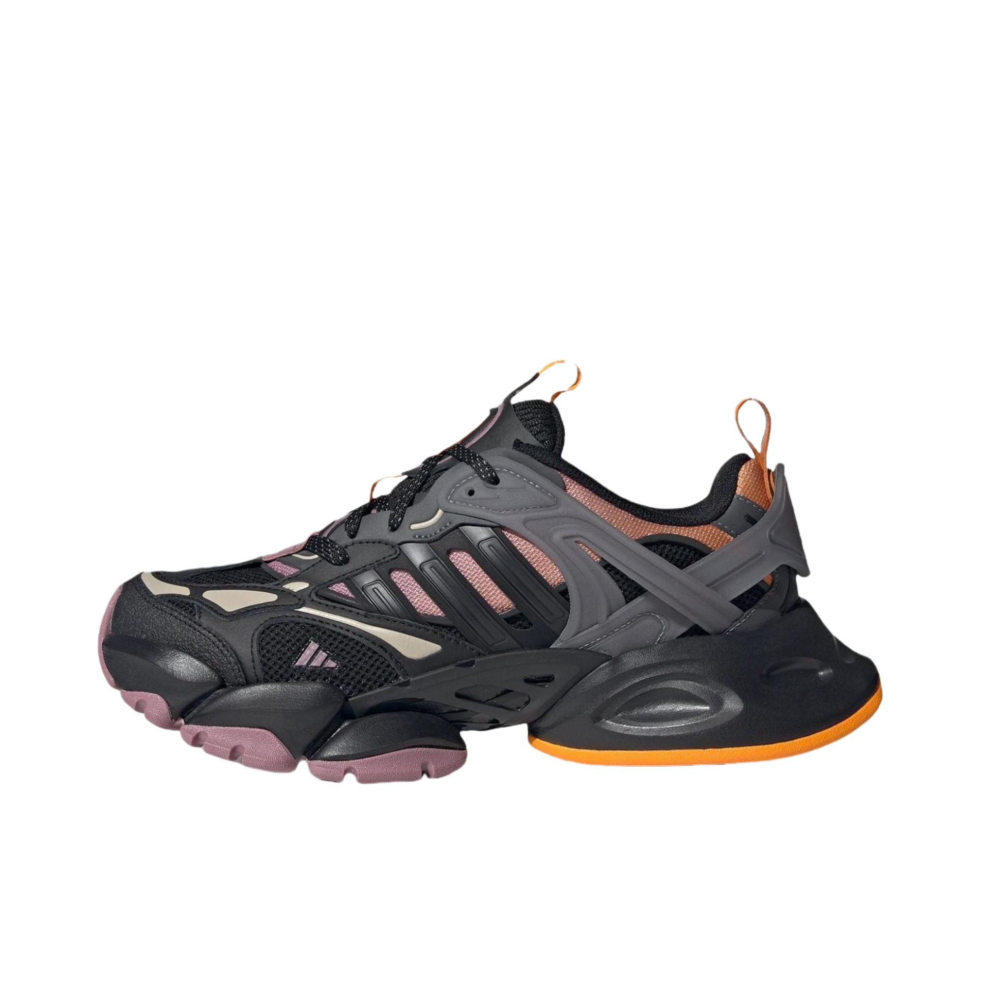 推荐商品：adidas XLG Runner Deluxe 赛博 跑鞋 轻运动增高轻机甲鞋圆头 黑色/橙色/黄色