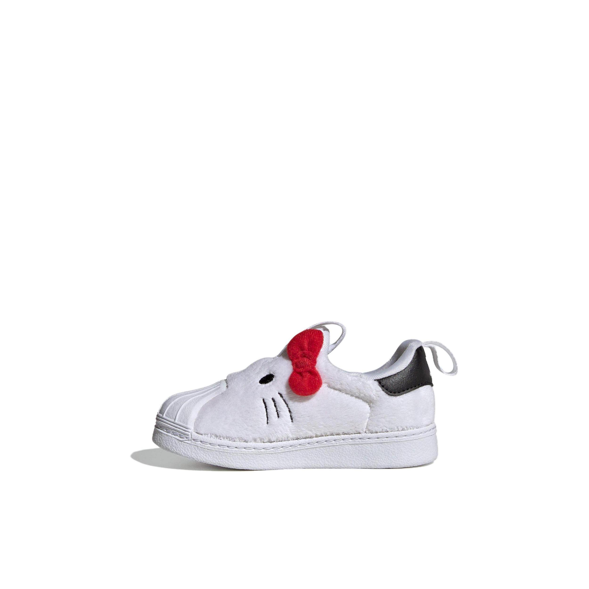 推荐商品：adidas Originals SUPERSTAR 贝壳头 防滑耐磨 轻便透气 板鞋儿童 Hello Kitty联名/婴童/白色/红色
