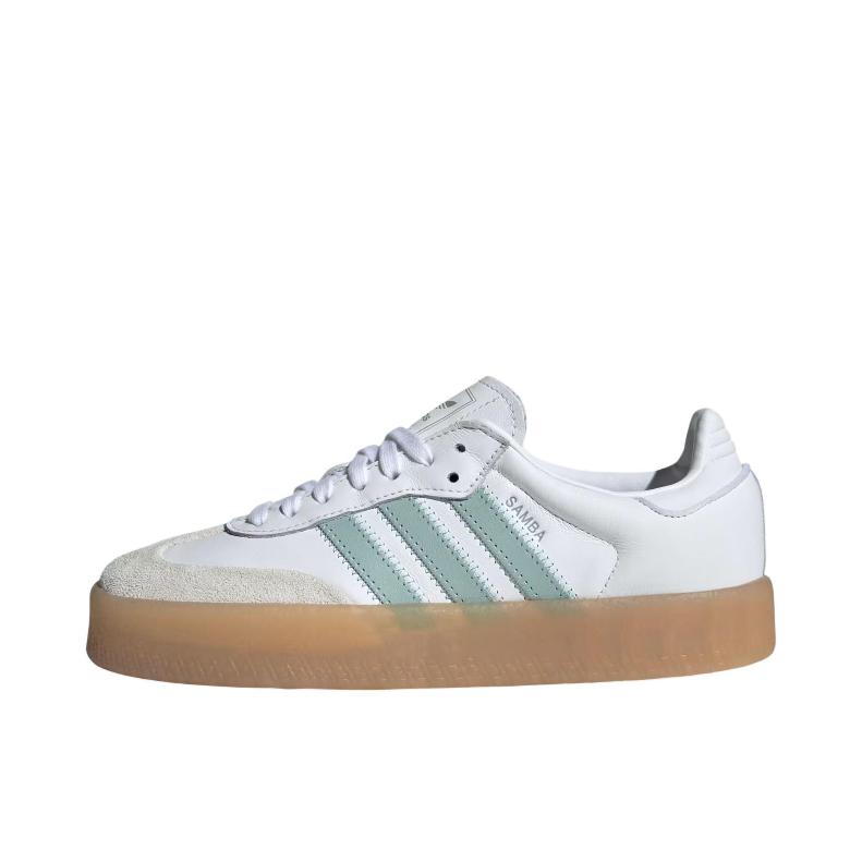 推荐商品：adidas Originals Samba XLG T头鞋 德训鞋 板鞋 复古增高防滑耐磨 白色/蓝色
