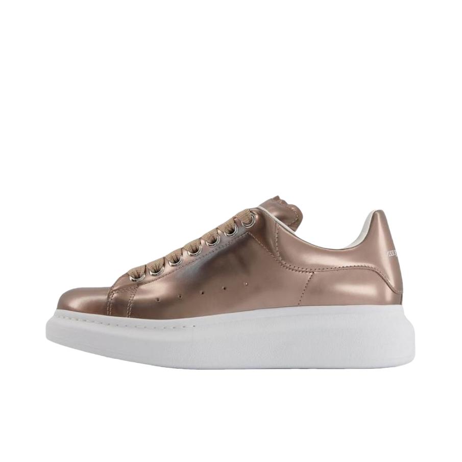 推荐商品：Alexander McQueen/亚历山大麦昆 圆头 系带 低帮 厚底 板鞋 女款/铜色