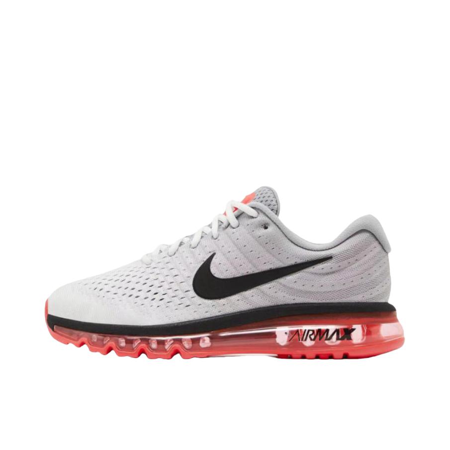 推荐商品：Nike Air Max 2017 跑鞋 减震回弹防滑耐磨舒适透气运动织物支撑简约休闲短跑 灰色/红色